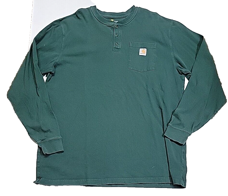 Carhartt K128 HTG Henley Forest Green Active Single Pocket Shirt