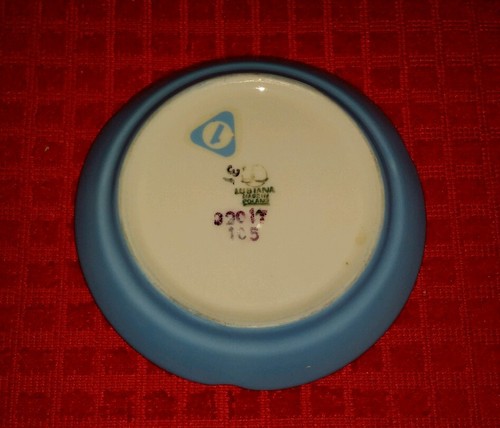 Vintage Porcelain Ashtray LUBIANA Made in Poland Folk Art 4.75