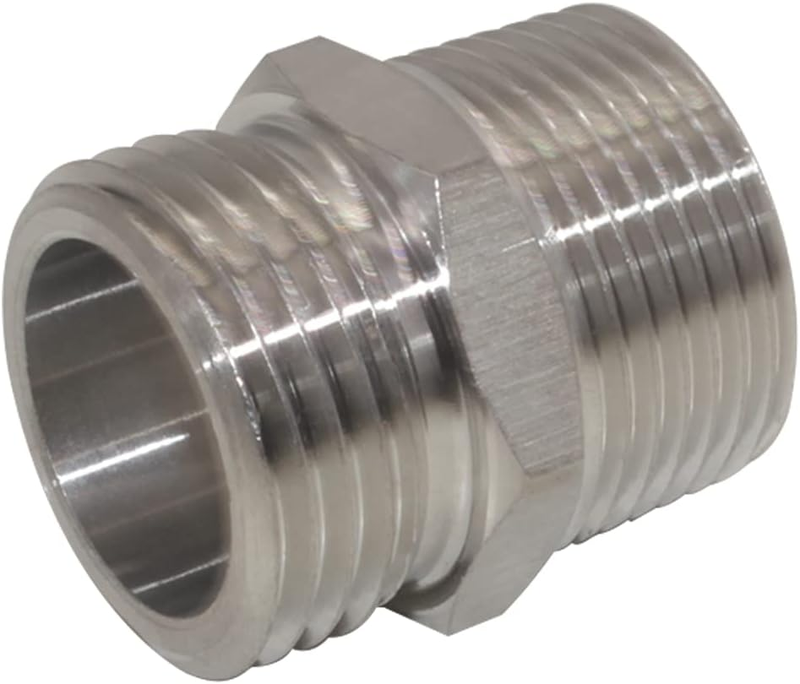Stainless Steel Garden Hose Adapter 3/4" GHT Male X 3/4" NPT Male Garden Hose Th