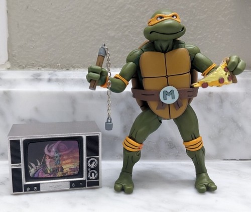 NECA TMNT Cartoon Michael Angelo Ninja Turtles Tv Show Action Figure