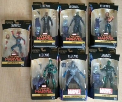 NEW SET OF 7 Hasbro Marvel Legends Captain Marvel Figures : KREE SENTRY BAF WAVE