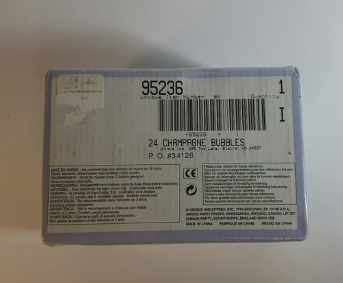 24 Champagne Bottle Wedding Bubbles Mini Party Favors Reception New Years NIB