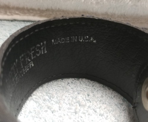 Absolutely Fresh by PRESTIGE LEATHER Leather & Sparkle Cuff Bracelet Made in USA