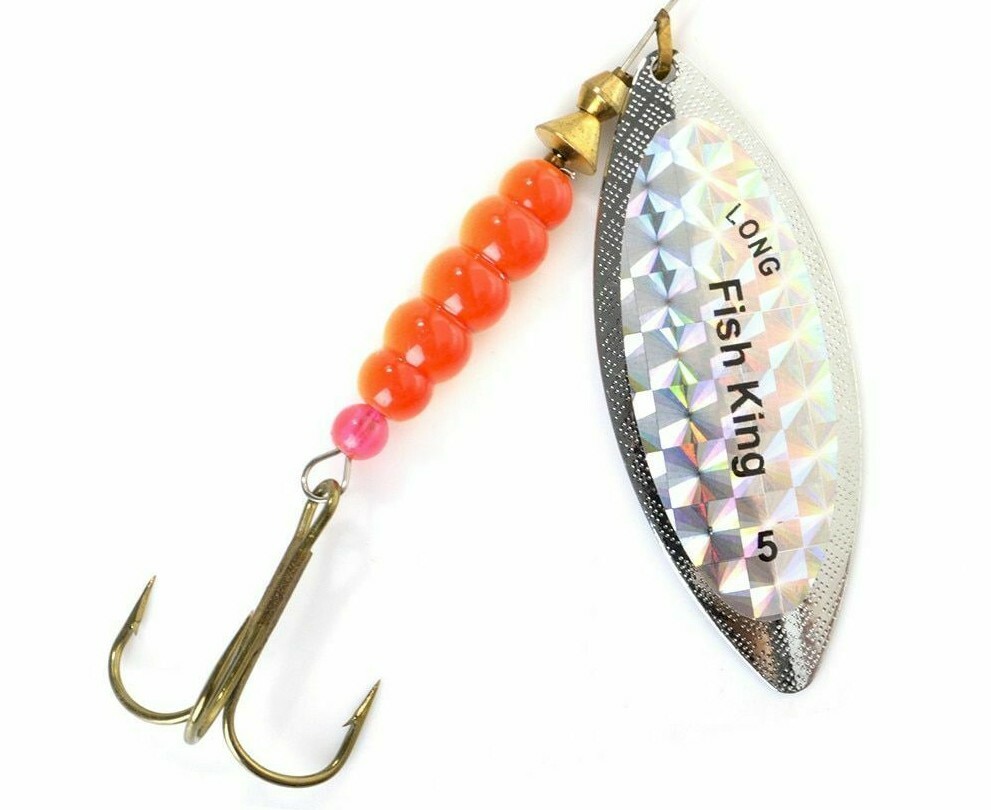 Bait Fishing Lure Bass Pike Hard Willow shaped Spinner With Treble Hook         
