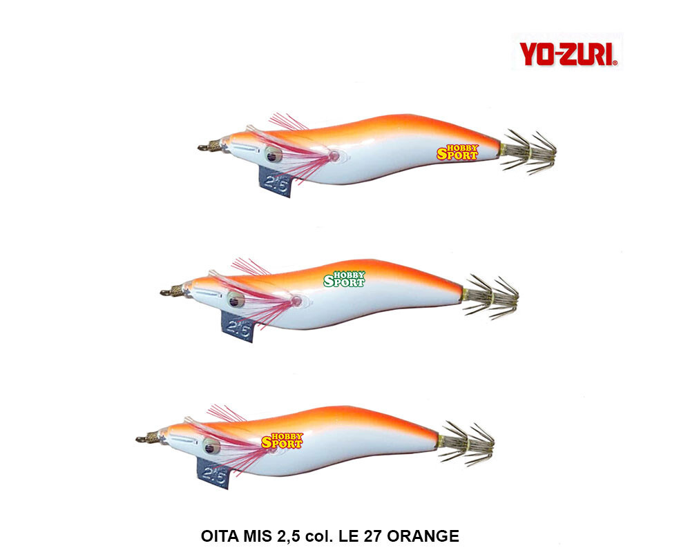 10 TOTANARE  IN PLASTICA YO ZURI SIZE 2.5 col LE 27  ORANGE SEPPIA CALAMARO