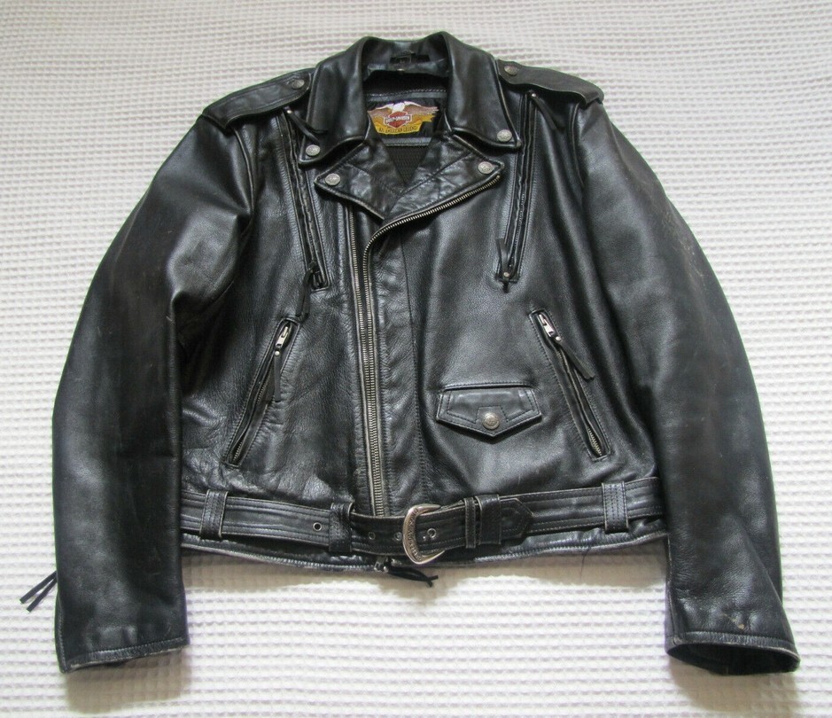 HARLEY DAVIDSON leather jacket 牛革　本革 Vintage 80s 90s Harley Davidson Authentic Leather Biker