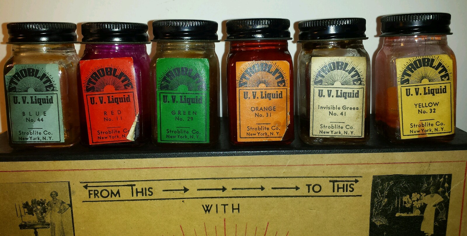 Vintage Stroblite Co.1950s Experimental UV Color Outfit No.4 ORIGINAL BOX RARE