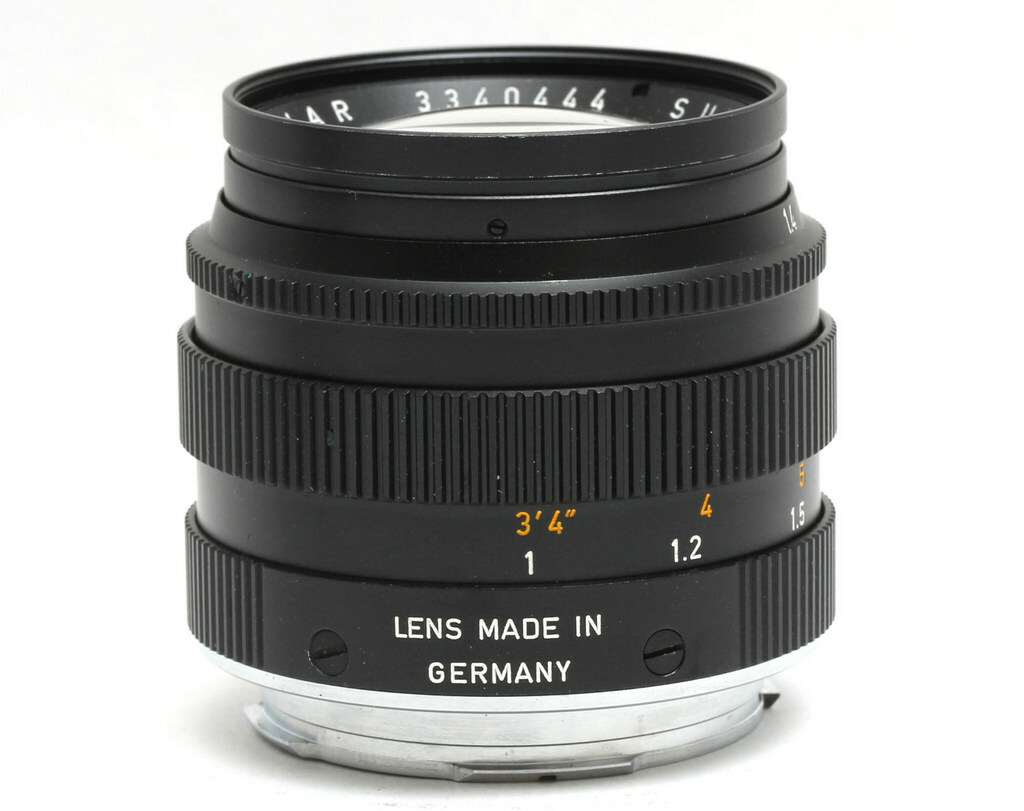 Leica Leitz Wetzlar Summilux 50mm F1.4 Lens black with hood