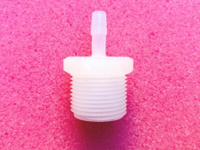 1/4'' Tube ID x 3/4'' NPT Natural Kynar  PVDF Threaded Adapter