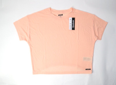 Core 10 Reebok Women's Mesh Short-Sleeve Crop Tee T-Shirts M Light Orange
