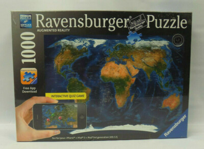 2012 Ravensburger 1000 Piece Puzzle Satellite World Map Augmented Reality SEALED