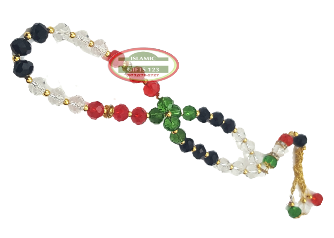Crystal Palestine Flag Prayer Beads Tasbeeh Masbaha-Ramadan Decor Islamic Gifts