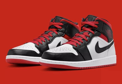靴 NIKE AIR JORDAN 1 black gym red white Nike Air Jordan 1 Mid Gym Red Black White 554724-122 Men's