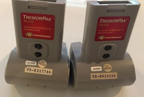 Lot Of Two Nintendo 64 N64 Tremor Pak Rumble TremorPak Accessory by Performance