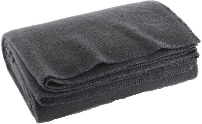 Grey Wool Camping Blanket | Warm Winter Survival Blanket 62"