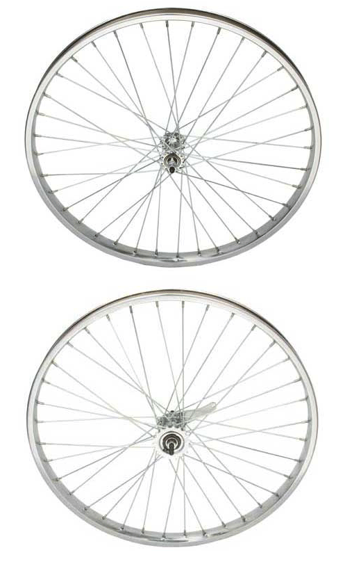 26 X 2.125 HEAVY-DUTY BEACH CRUISER 12G FRONT OR COASTER CHROME RIMS IN 36 SPOKE