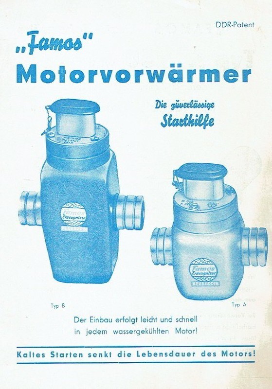 Auto Zweck Neuruppin Famos MotorvorwÃ¤Rmer Starthilfe Prospekt Ddr 1964
