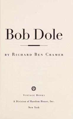 Bob Dole Paperback Richard Ben Cramer