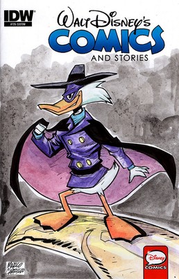 DARKWING DUCK custom sketch cover Disney comics original art by Marco Carrillo