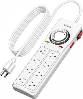 BN-LINK 8 Outlet Surge Protected Power Strip with Timer - NEW!
