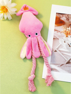 1pc A Cute Pink Octopus Plush Toy For Dogs And Cats Suitable For Pets Pet Supply