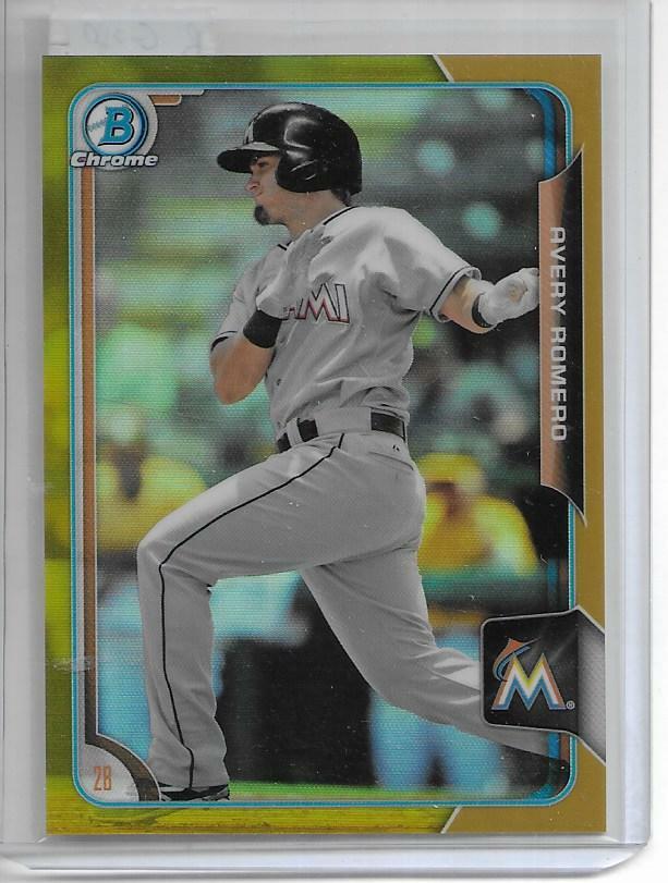2015 AVERY ROMERO BOWMAN CHROME GOLD REFRACTOR ROOKIE 21/50 176