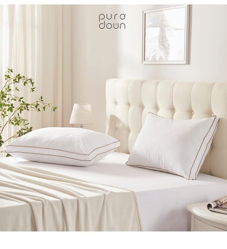 Puredown&reg; Goose Feathers and down Pillow for Sleeping Gusseted Bed Hotel Collect