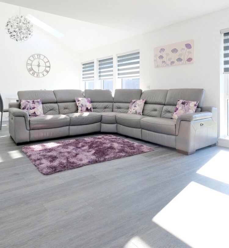 Ex DFS Grey Leather Sofa in Peterhead, Aberdeenshire Gumtree
