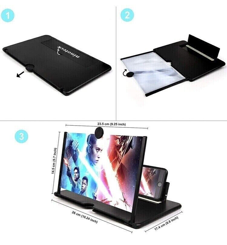 Ninoteck Portable Home Cinema Screen Mobile Magnifier, NEW