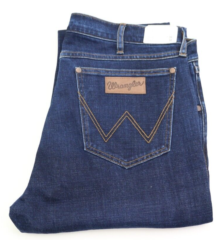 Мужские зауженные джинсы Wrangler Larston Slim Tapered Size W36 L30 Dark Wash Indigo New