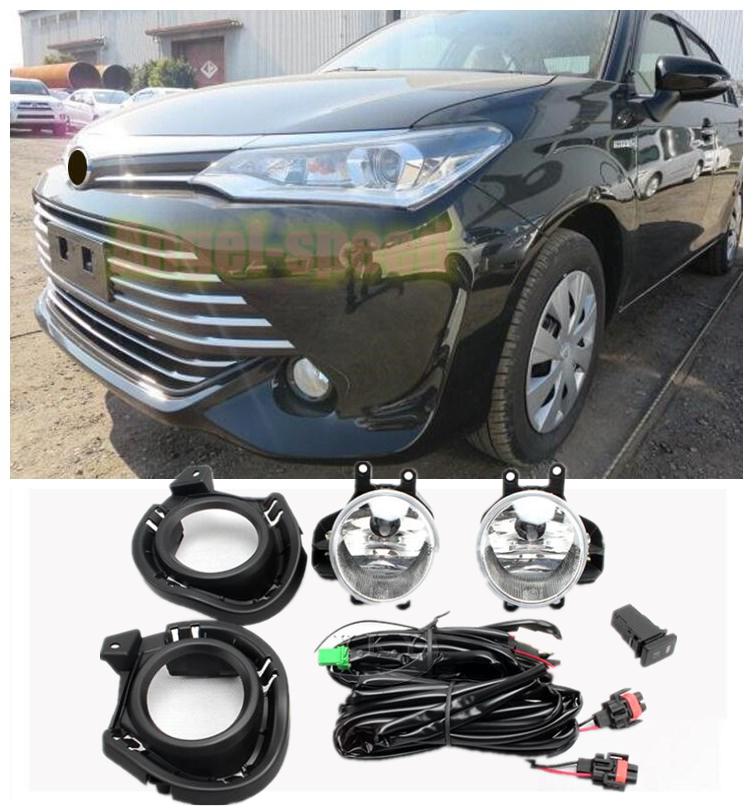 1/set Bumper Fog Light w/Bulb Switch Wire Bezel For 201617 Toyota