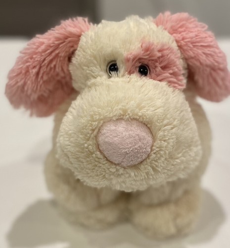 Animal Adventure Puppy Love Stuffed Plush White Pink Dog Red