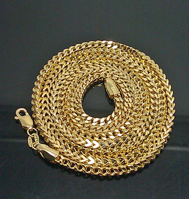 Pre-owned Globalwatches10 Real 10k Yellow Gold Franco Chain 26" Necklace 3.5mm