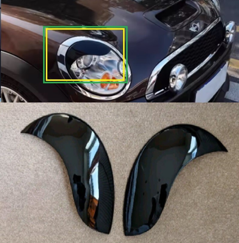 R55 MINI Cooper S JCW Angry Evil Eyes Headlight Covers Gloss Black