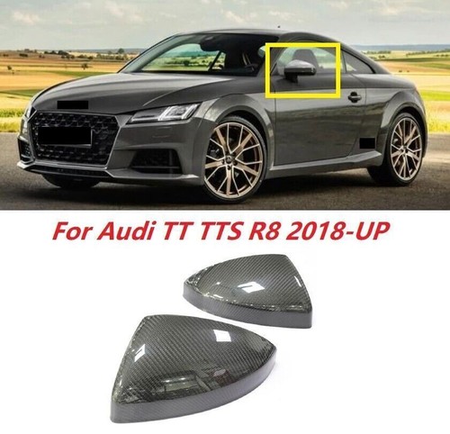 Replace Style Dry Carbon Fiber Side Mirror Cover Caps For Audi TT