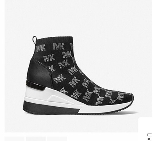 【Michael Kors】Skyler Stretch-Knit Sock Sneaker Skyler Logo Stretch Knit Sock Sneaker | Michael Kors [FI]