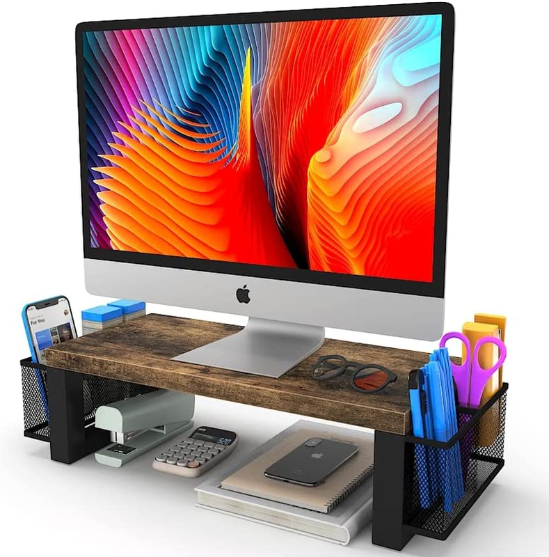Riser With Storage, Desktop Computer Monitor Stand, Multi-pu