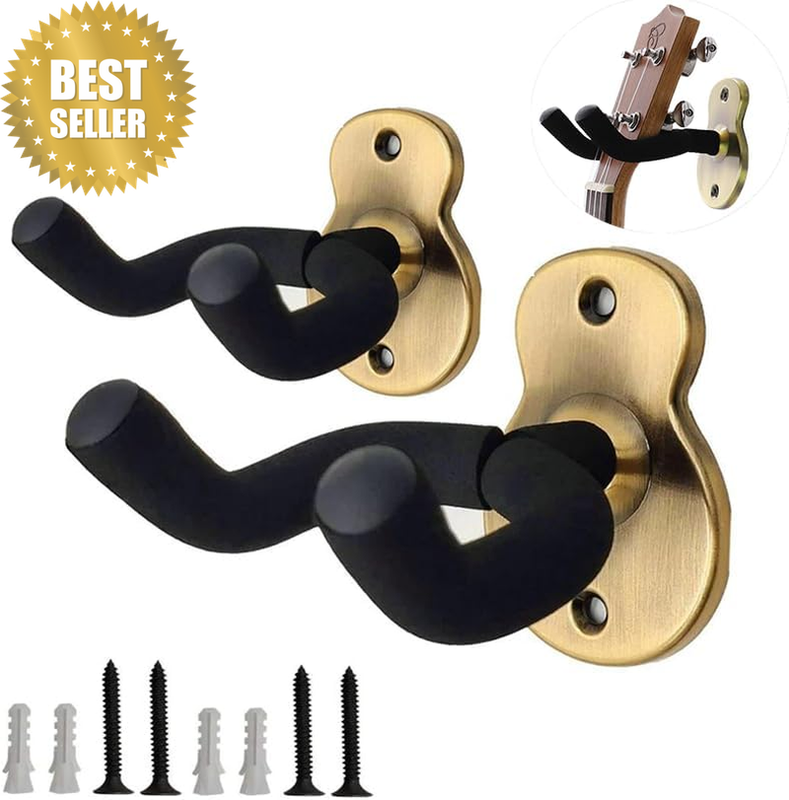 Wall Guitar Hanger 2 Pack Holder Secure and Stylish for Acoustic Electric Bass G
