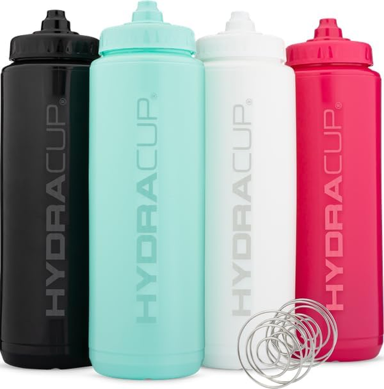 Sport [4 Pack] 32 Oz Squeeze Water Bottles, Fast Flow Sports Water Bottle, Bike