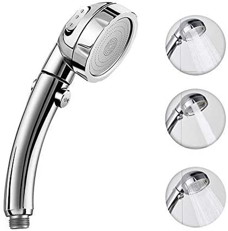 Shower Head with ON/OFF Pause Switch 3 Spray Settings Handheld Showerhead Water