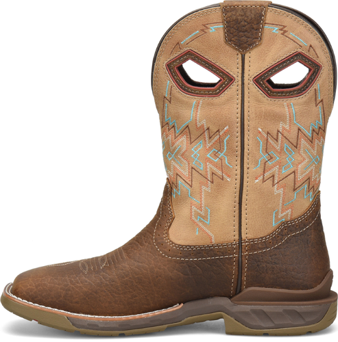 Pre-owned Double-h Boots Men's 11" Clem Wide Square Soft Toe Roper Work Boot Brown - Dh536 In Medium Bro