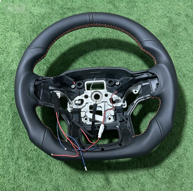 Heated Black Leather Steering Wheel Sport Flat For 2023 Ford Raptor