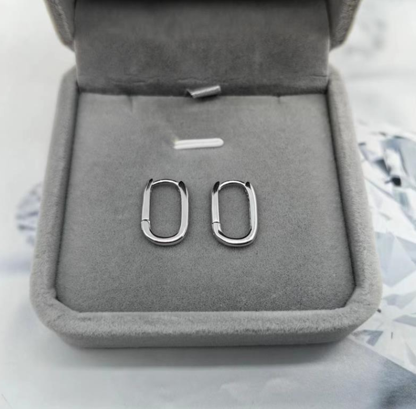 Women Girl 925 Sterling Silver Plated U-Shape Huggie Hoop Earrings A9