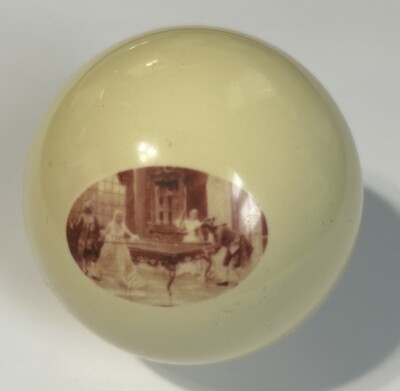 Pool/Billiards Old School Vintage Pool Room Scene Custom Cue Ball Unique!