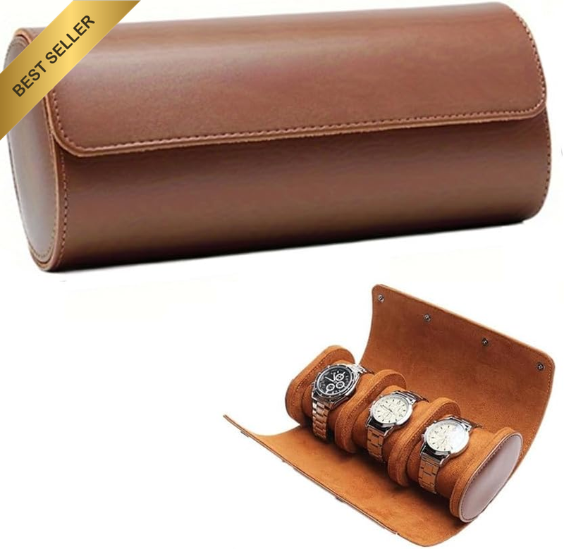 Watch Travel Case Portable Organizer, Watch Roll Travel Case,  PU Leather Travel