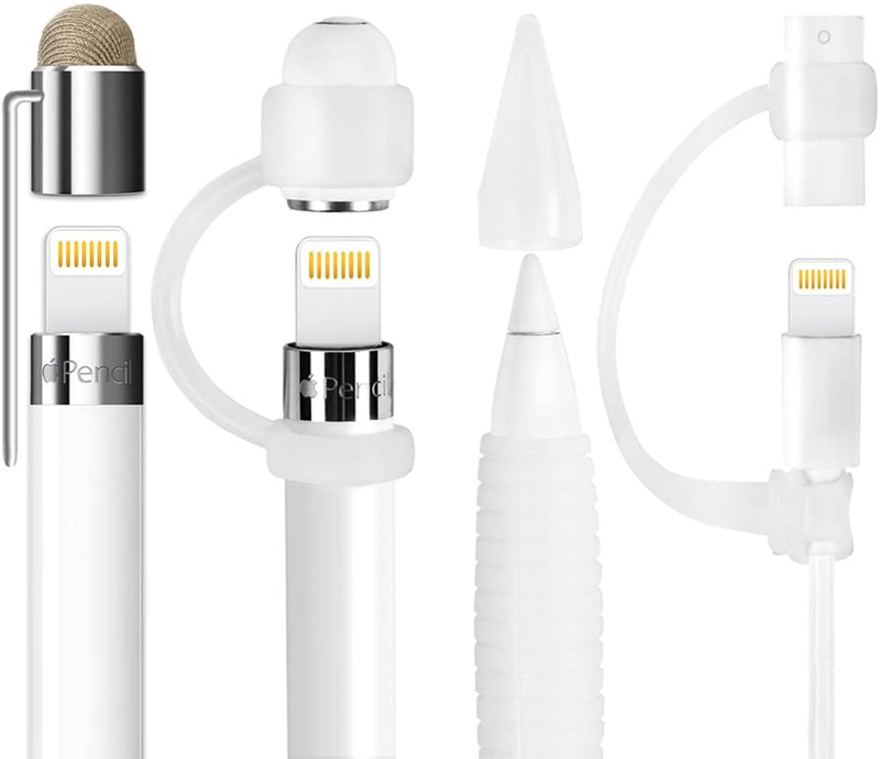 [5-Piece] MEKO Accessories for Apple Pencil Cap Holder Nib Cover Lightning