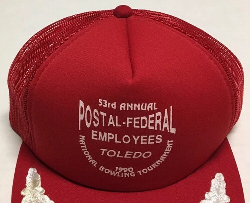 Vtg Postal Federal Employees National Bowling Tournament Hat 90s Toledo Ohio Cap