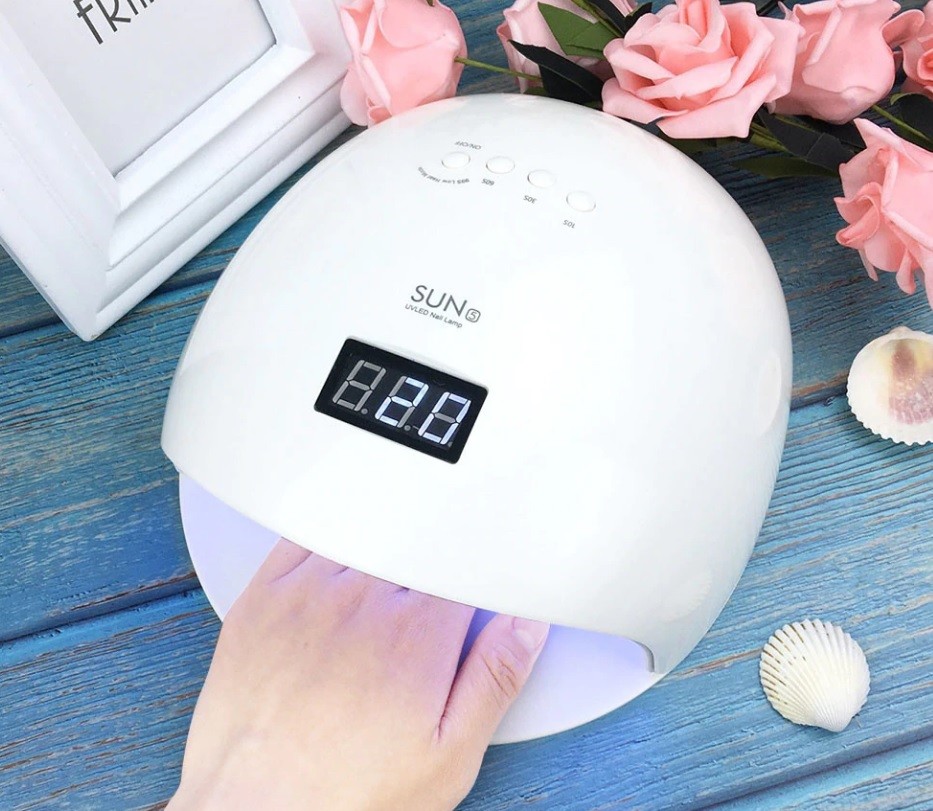 Lampada Uv 48w Fornetto Sun 5 Ricostruzione Unghie Mani Gel Smalto Nail linq