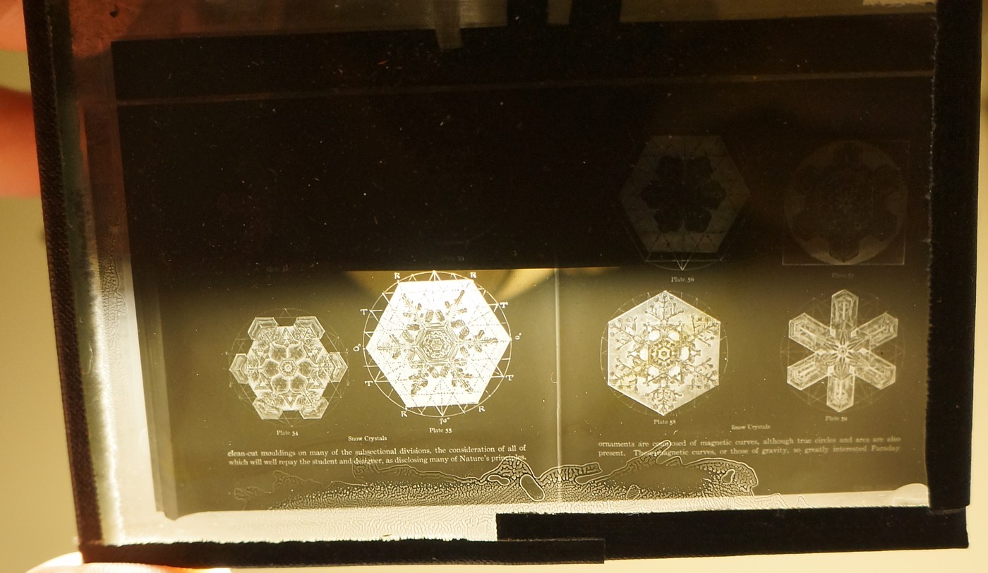 WA BENTLEY snowflake ICE crystals #23 magic lantern GLASS SLIDE