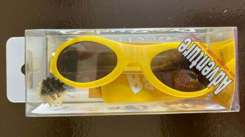 NEW Baby Banz INFANT Yellow Sunglasses - Adjustable Wrap Band UV Protection